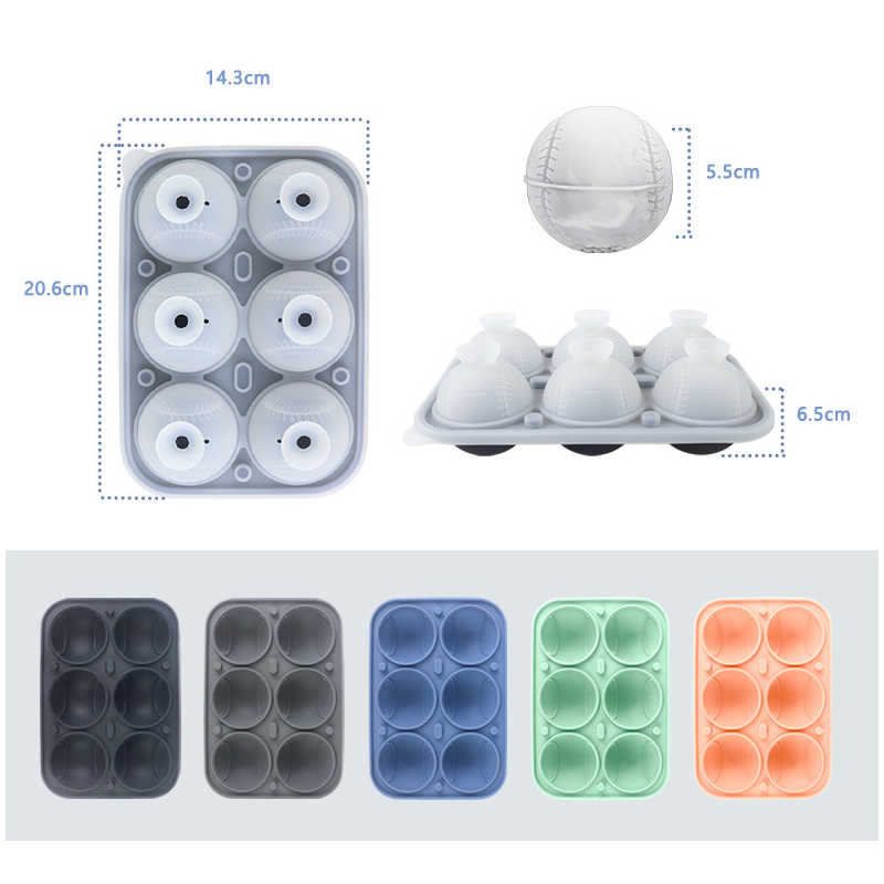 Baseball Sphere Ice Cube Mold