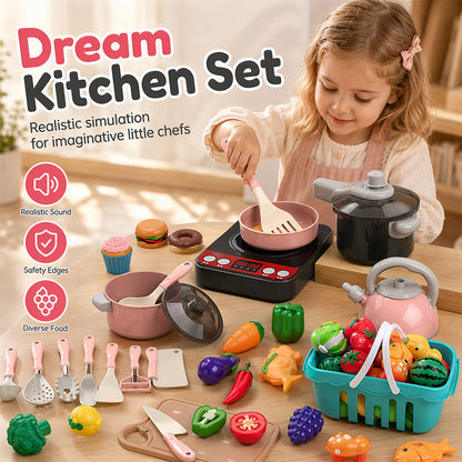 ✨ Camping-Themed Kids Pretend Kitchen Playset – Realistic, Interactive & Safe Role-Play Fun 🍳