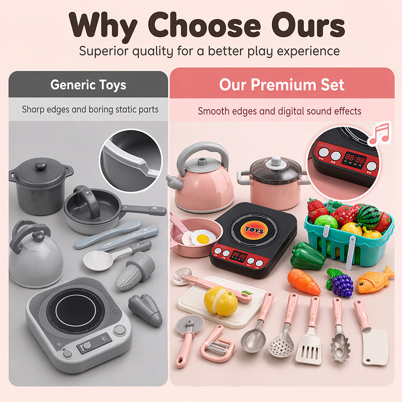 ✨ Camping-Themed Kids Pretend Kitchen Playset – Realistic, Interactive & Safe Role-Play Fun 🍳