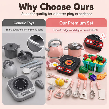 ✨ Camping-Themed Kids Pretend Kitchen Playset – Realistic, Interactive & Safe Role-Play Fun 🍳