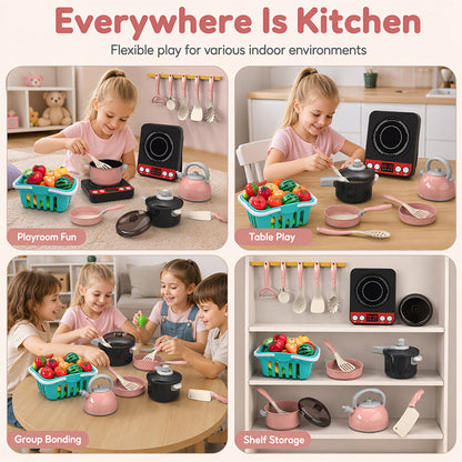 ✨ Camping-Themed Kids Pretend Kitchen Playset – Realistic, Interactive & Safe Role-Play Fun 🍳