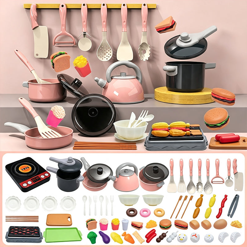 ✨ Camping-Themed Kids Pretend Kitchen Playset – Realistic, Interactive & Safe Role-Play Fun 🍳