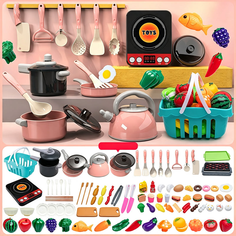 ✨ Camping-Themed Kids Pretend Kitchen Playset – Realistic, Interactive & Safe Role-Play Fun 🍳