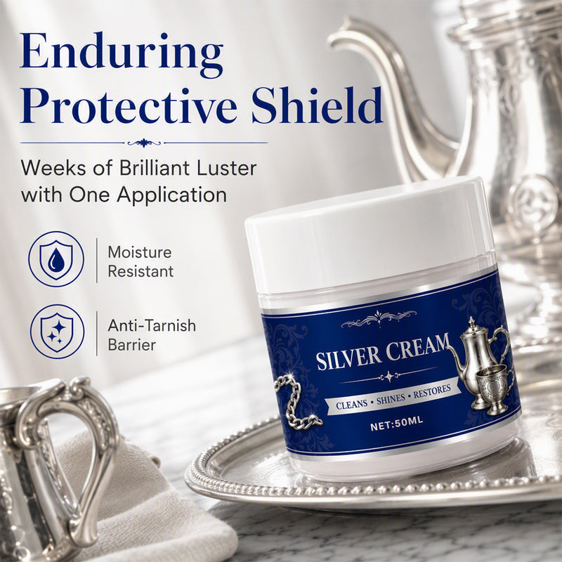 ✨ BUY 1 GET 1 FREE – 2PCS Silver Cleaning & Polishing Cream for Jewelry, Cutlery & Silverware 💍