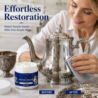 ✨ BUY 1 GET 1 FREE – 2PCS Silver Cleaning & Polishing Cream for Jewelry, Cutlery & Silverware 💍