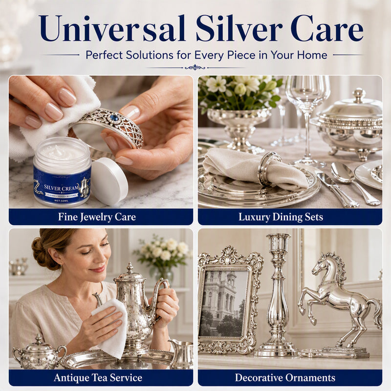 ✨ BUY 1 GET 1 FREE – 2PCS Silver Cleaning & Polishing Cream for Jewelry, Cutlery & Silverware 💍