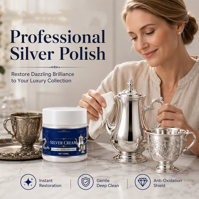 ✨ BUY 1 GET 1 FREE – 2PCS Silver Cleaning & Polishing Cream for Jewelry, Cutlery & Silverware 💍