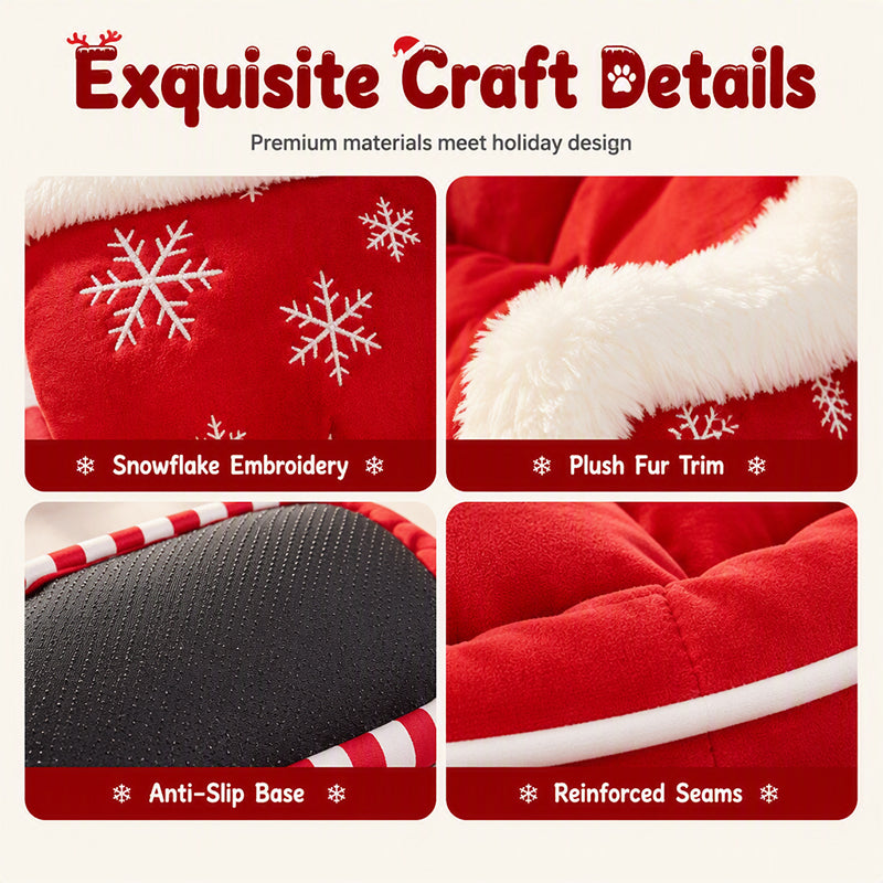 🎄 Christmas Sleigh Pet Bed – Cozy Holiday Bed for Dogs & Cats
