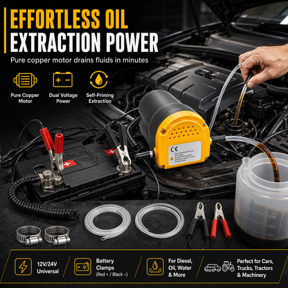 🔧 12V/24V Self-Priming Oil Transfer Pump – Electric Fluid Extractor
