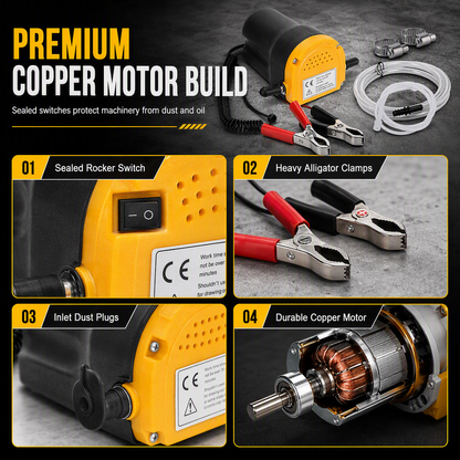 🔧 12V/24V Self-Priming Oil Transfer Pump – Electric Fluid Extractor