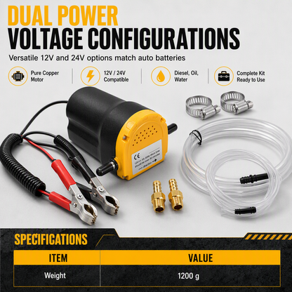 🔧 12V/24V Self-Priming Oil Transfer Pump – Electric Fluid Extractor