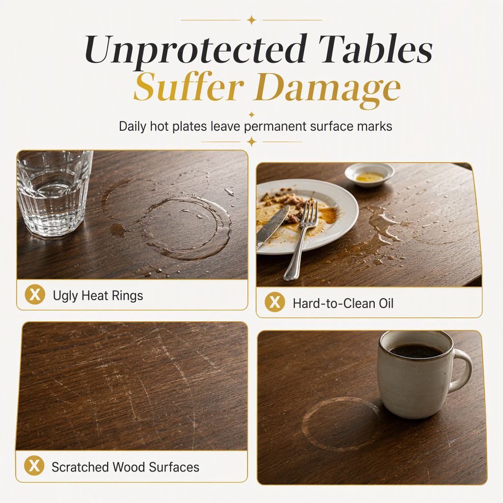 Nordic Style Metallic Peony Flower PVC Placemat Heat Resistant Non Slip Waterproof Dining Table Mat 38cm
