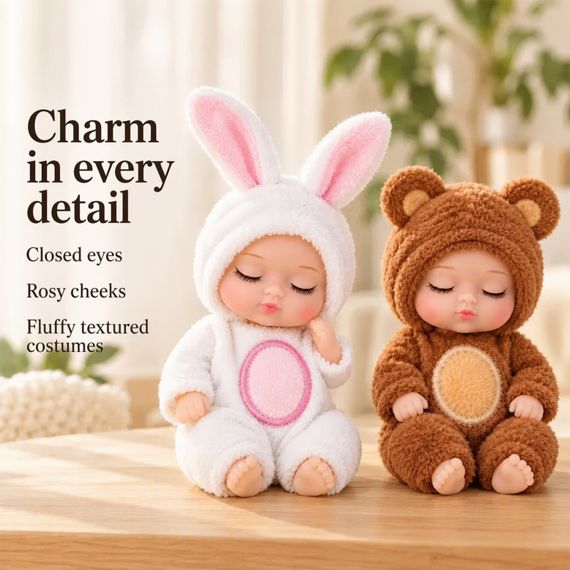 🎅Christmas Hot Sale 50% OFF! ✨Mini Lifelike Realistic sleeping baby doll set with animal costumes