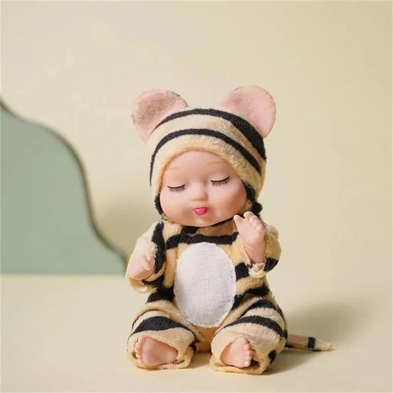 🎅Christmas Hot Sale 50% OFF! ✨Mini Lifelike Realistic sleeping baby doll set with animal costumes
