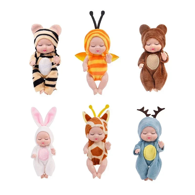 🎅Christmas Hot Sale 50% OFF! ✨Mini Lifelike Realistic sleeping baby doll set with animal costumes