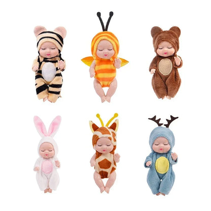 🎅Christmas Hot Sale 50% OFF! ✨Mini Lifelike Realistic sleeping baby doll set with animal costumes