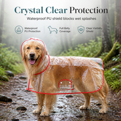 🥳2026 HOT SALE🥳💞50K+ SOLD! 🐕☔ 50% OFF! Transparent Waterproof Dog Raincoat – crystal clear protection, adjustable fit, EVA material. Keeps pup dry & visible on rainy walks! 🛡️💚