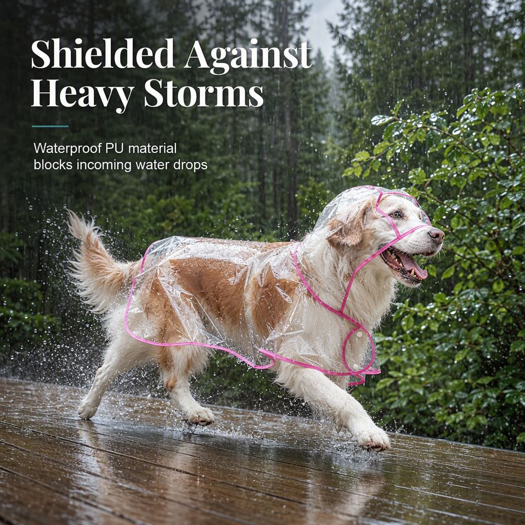 🥳2026 HOT SALE🥳💞50K+ SOLD! 🐕☔ 50% OFF! Transparent Waterproof Dog Raincoat – crystal clear protection, adjustable fit, EVA material. Keeps pup dry & visible on rainy walks! 🛡️💚