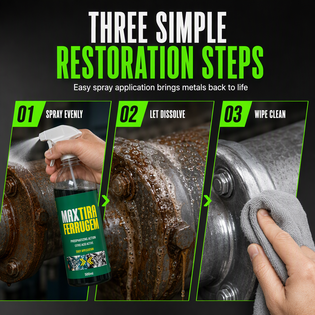 ⏳🔥 LIMITED-TIME 50% OFF – 3-in-1 Rust Remover & Phosphating Spray, 500ml | Degreases, Removes Rust & Helps Protect Metal ✨