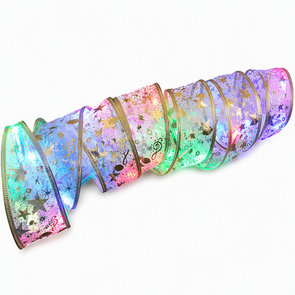 🎄✨ Christmas Tree Ribbon String Lights – Elegant Ribbon Glow for a Fuller, More Luxurious Tree