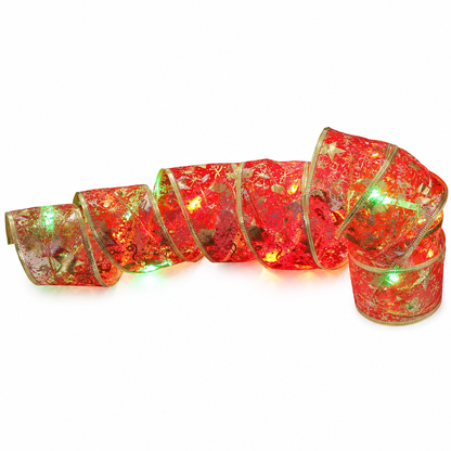 🎄✨ Christmas Tree Ribbon String Lights – Elegant Ribbon Glow for a Fuller, More Luxurious Tree