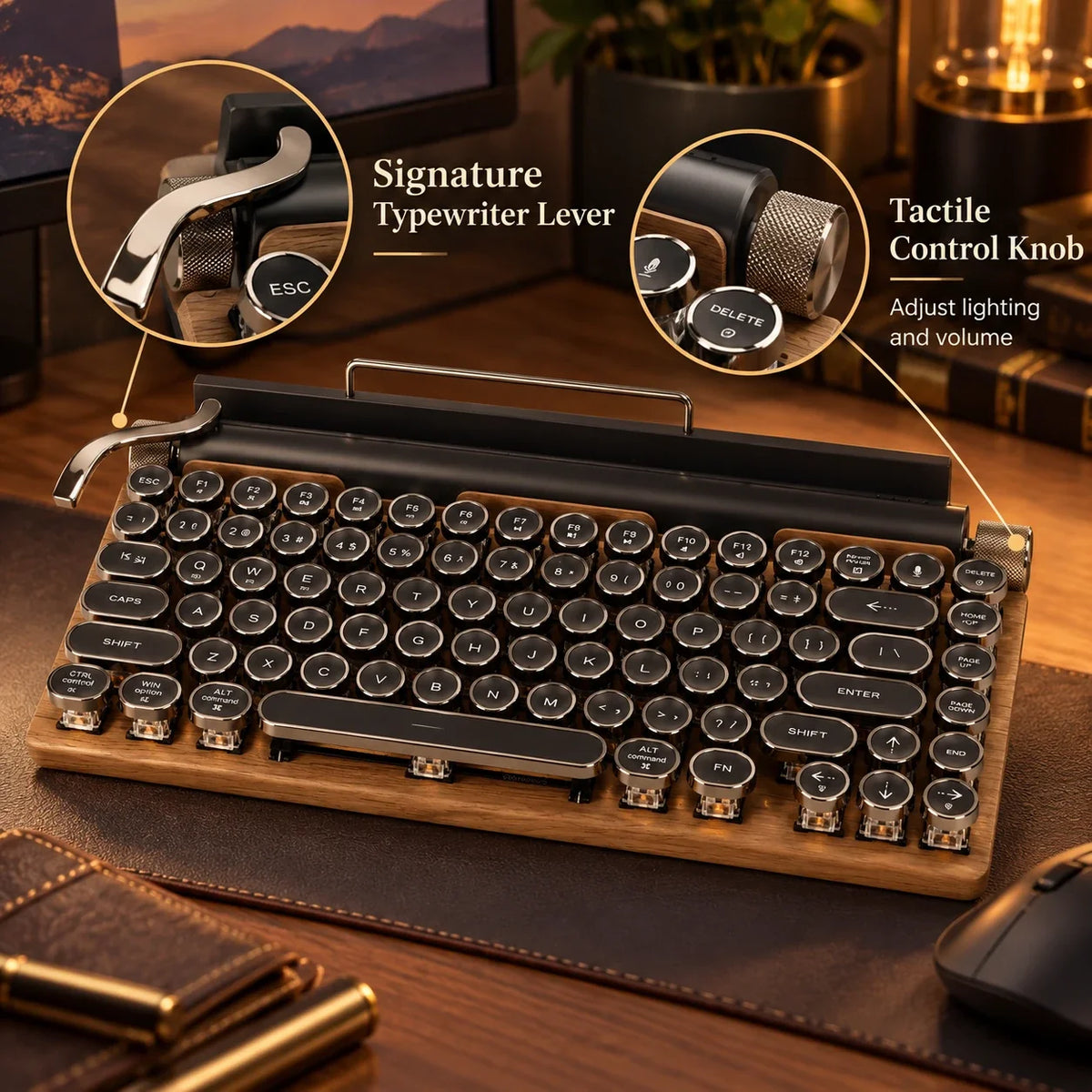 ⌨️ Retro Mechanical Keyboard – Vintage-Inspired Style for Your Desk ✨