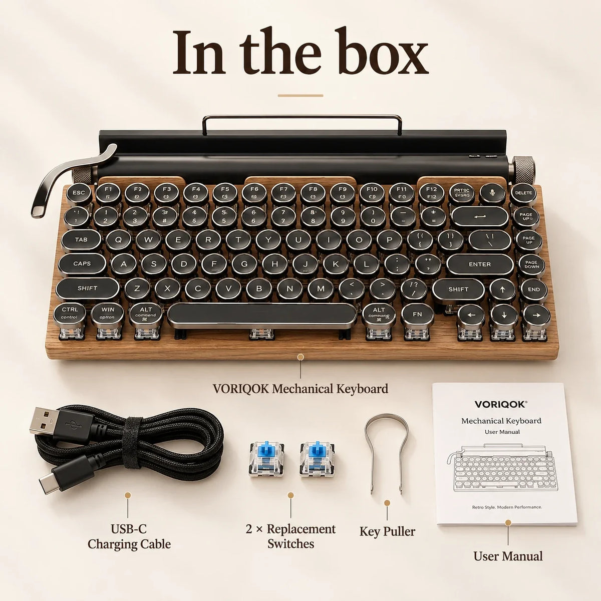 ⌨️ Retro Mechanical Keyboard – Vintage-Inspired Style for Your Desk ✨