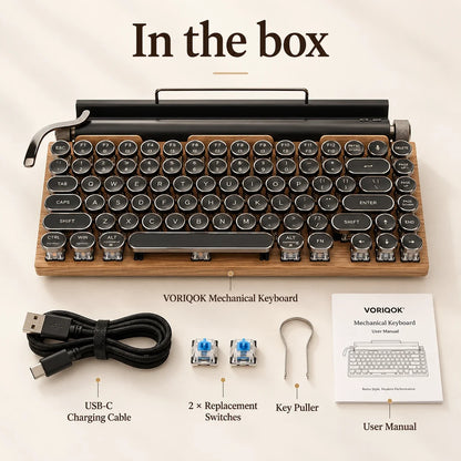 ⌨️ Retro Mechanical Keyboard – Vintage-Inspired Style for Your Desk ✨