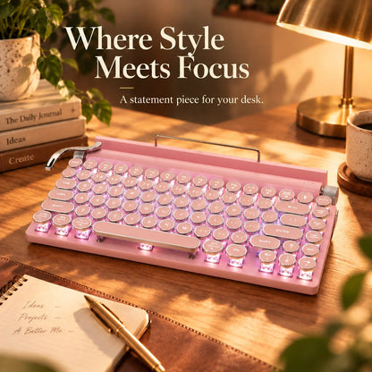 ⌨️ Retro Mechanical Keyboard – Vintage-Inspired Style for Your Desk ✨