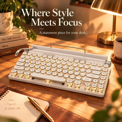 ⌨️ Retro Mechanical Keyboard – Vintage-Inspired Style for Your Desk ✨