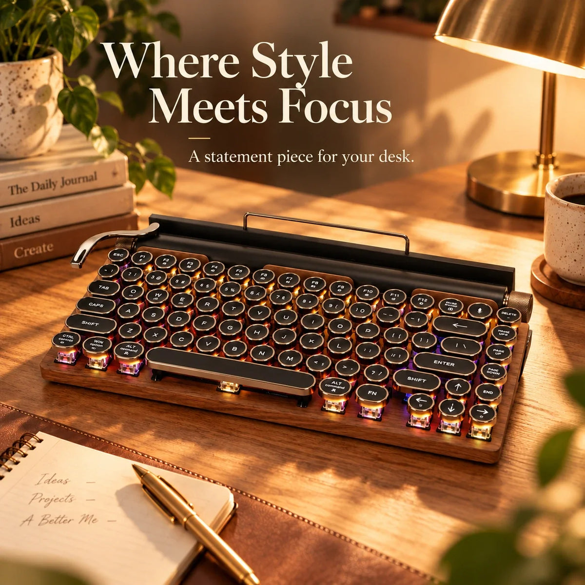 ⌨️ Retro Mechanical Keyboard – Vintage-Inspired Style for Your Desk ✨