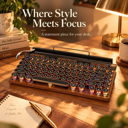 ⌨️ Retro Mechanical Keyboard – Vintage-Inspired Style for Your Desk ✨