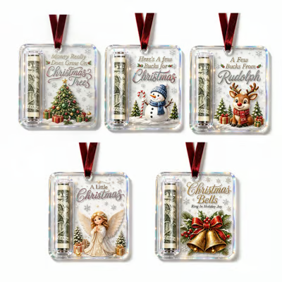Creative Wooden Christmas Cash Holder Tree Ornament