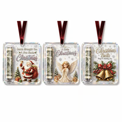 Creative Wooden Christmas Cash Holder Tree Ornament