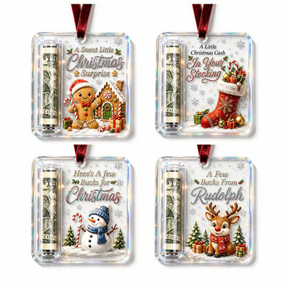 Creative Wooden Christmas Cash Holder Tree Ornament