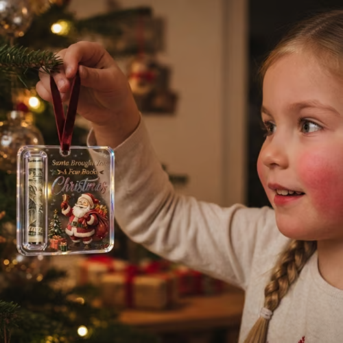 Creative Wooden Christmas Cash Holder Tree Ornament