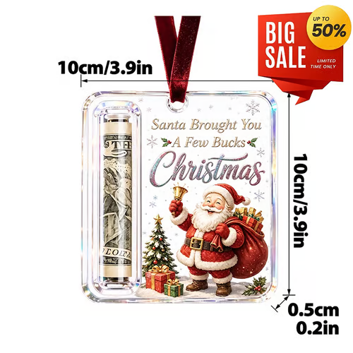 Creative Wooden Christmas Cash Holder Tree Ornament